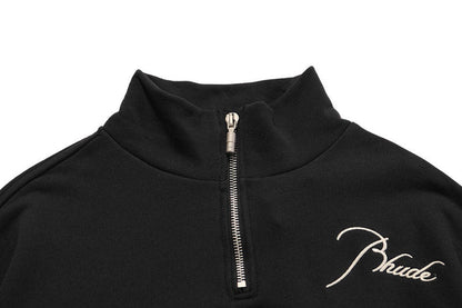 RHUDE embroidered slogan logo sweatshirts