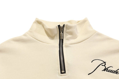 RHUDE embroidered slogan logo sweatshirts