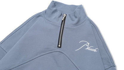 RHUDE embroidered slogan logo sweatshirts