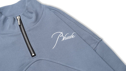 RHUDE embroidered slogan logo sweatshirts