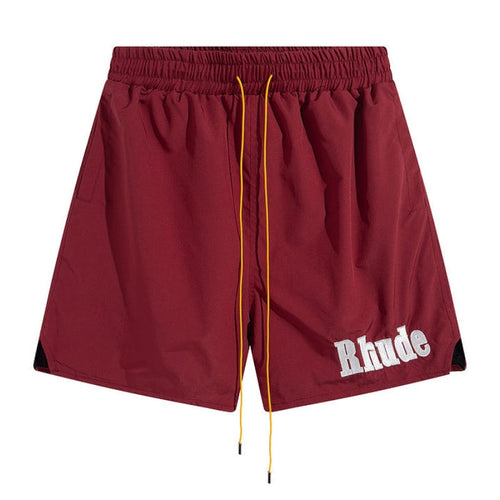 RHUDE embroidered tie elastic track shorts