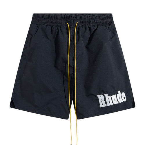 RHUDE embroidered tie elastic track shorts