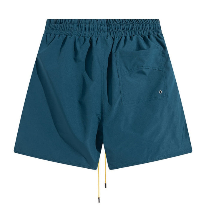 RHUDE embroidered tie elastic track shorts