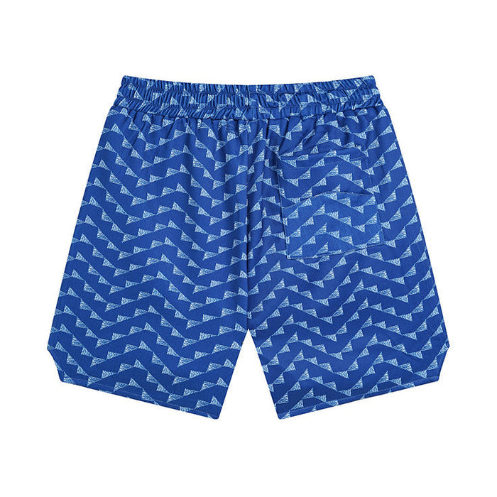 Rhude Letter Embroidered Hip Hop  Casual Split Shorts