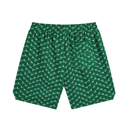 Rhude Letter Embroidered Hip Hop  Casual Split Shorts