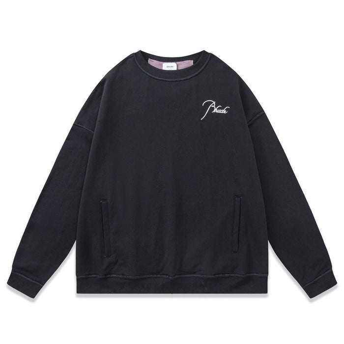 RHUDE logo-embroidered cotton sweatshirt
