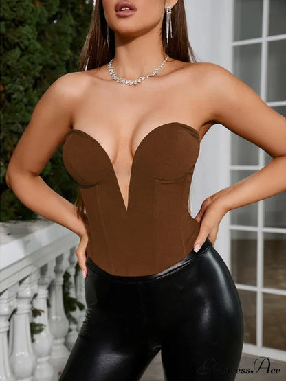 Ruby Elegant Top Brown / Xs