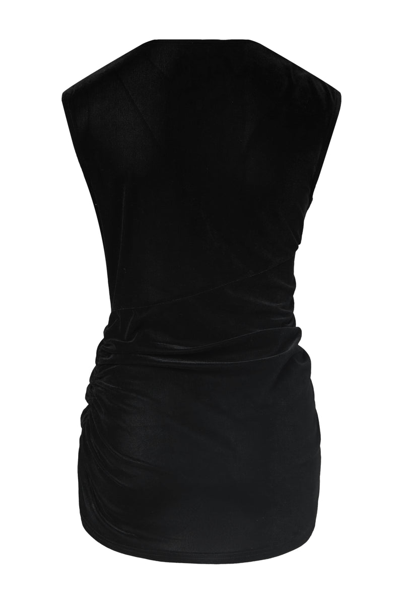 Ruched velvet top