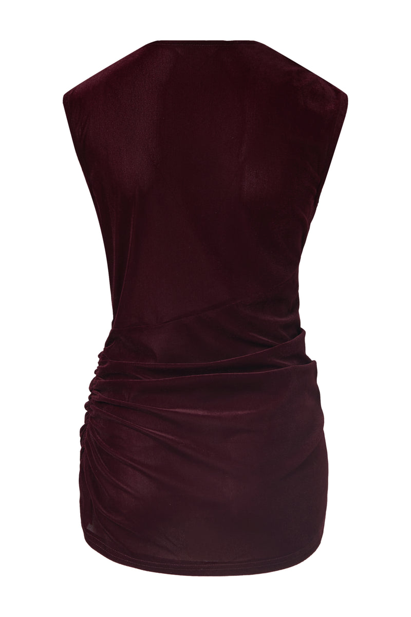 Ruched velvet top