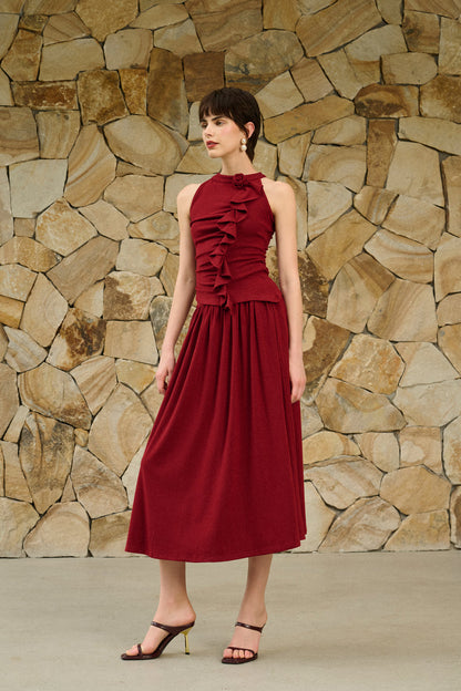 Ruffle front two-piece set