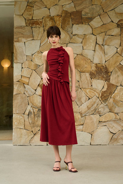 Ruffle front two-piece set