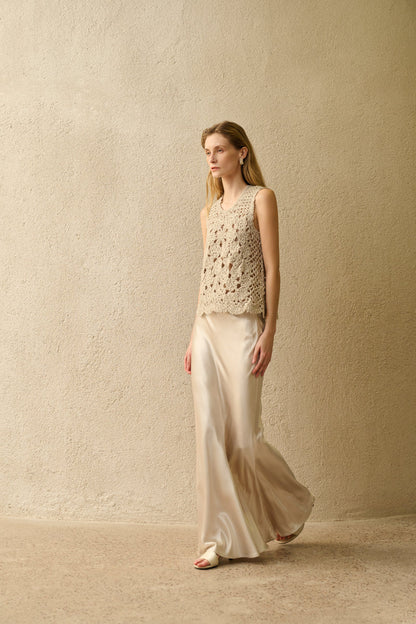 Satin mermaid maxi skirt