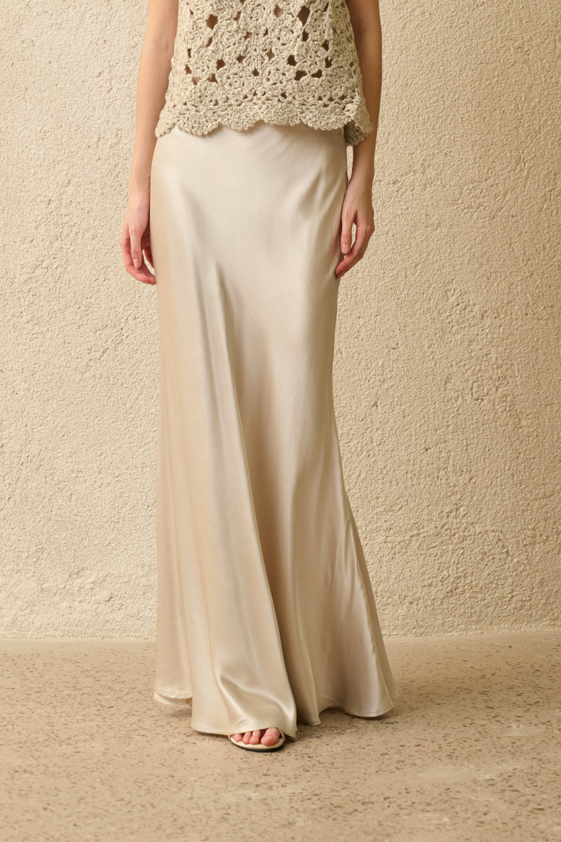 Satin mermaid maxi skirt