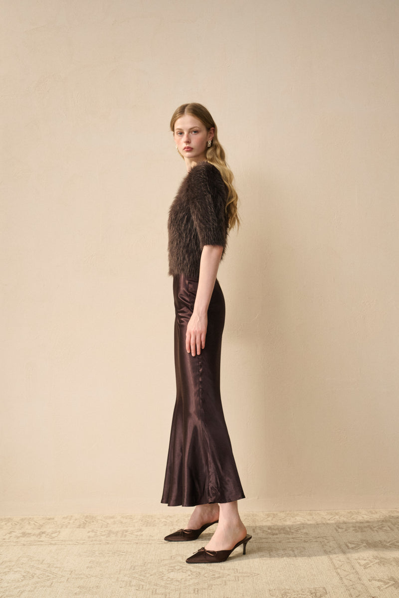 Satin mermaid maxi skirt
