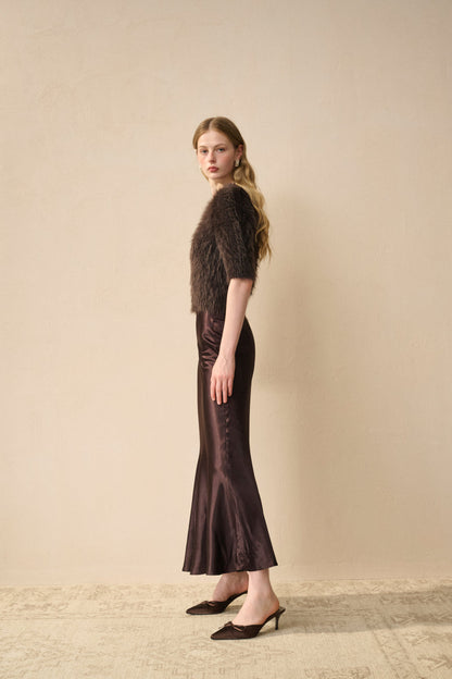 Satin mermaid maxi skirt