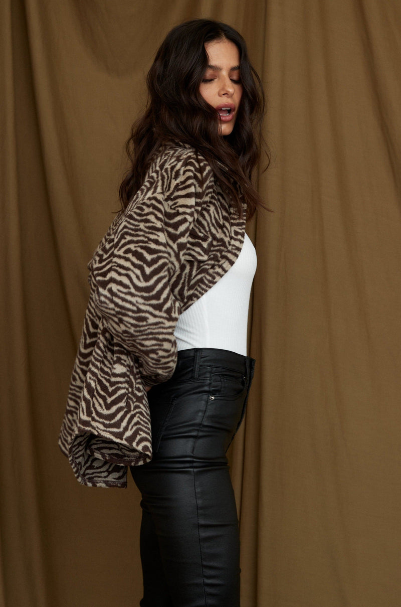 Savanna Brown Zebra Shacket