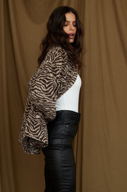 Savanna Brown Zebra Shacket