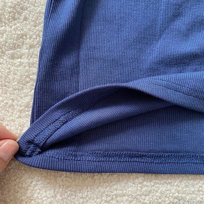 Screw Thread Cotton T-shirt Slim Sweater