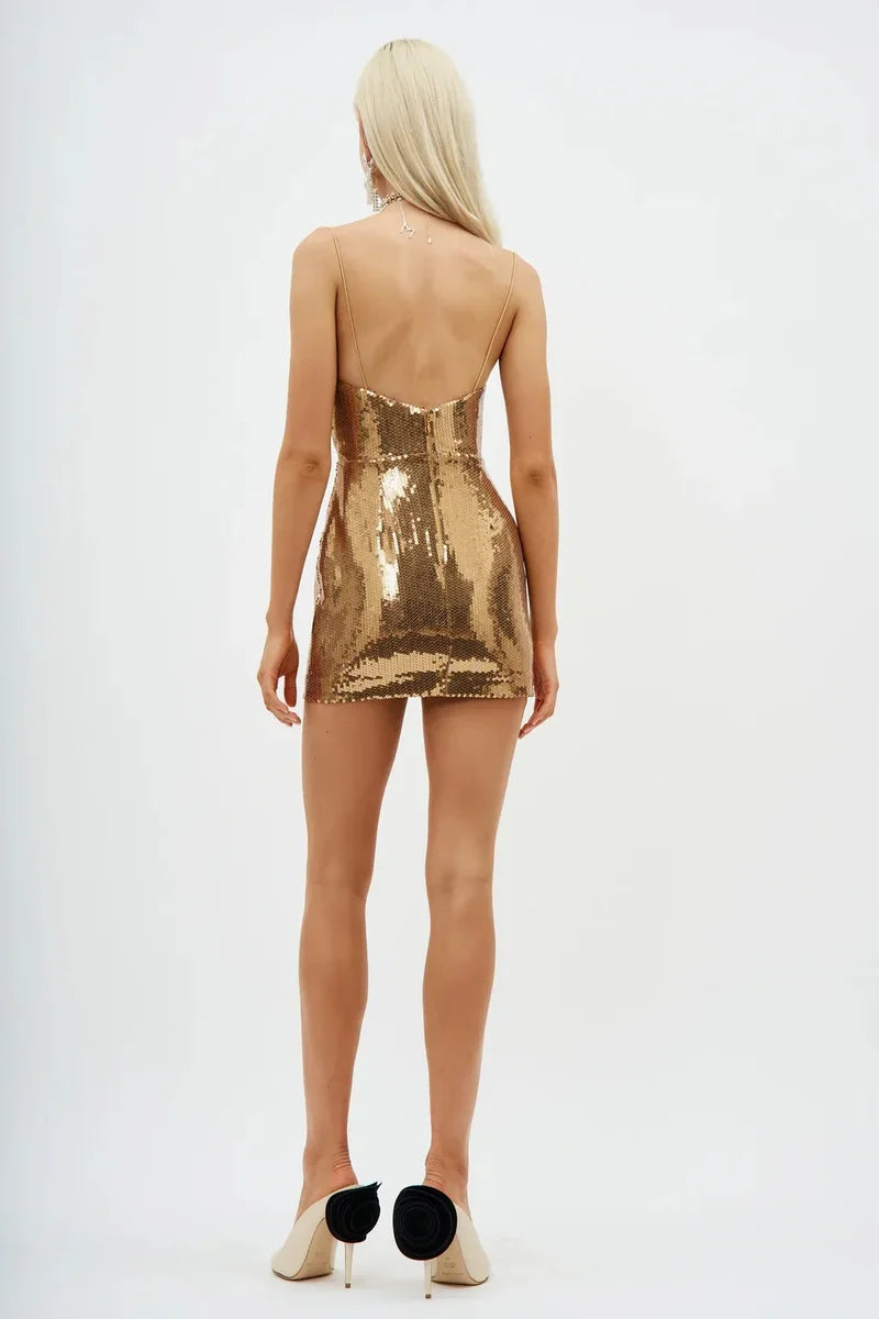 Sequin Wrap Hip Evening Party Dress Partydress-241208