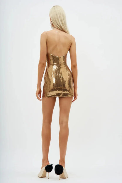 Sequin Wrap Hip Evening Party Dress Partydress-241208