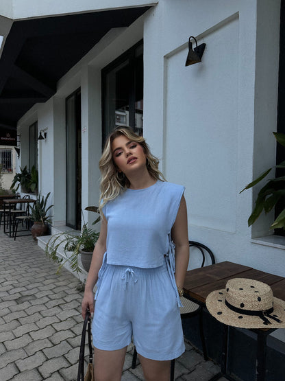 SET BLUZE E HAPUR ANASH DHE PANTALLONA TE SHKURTER