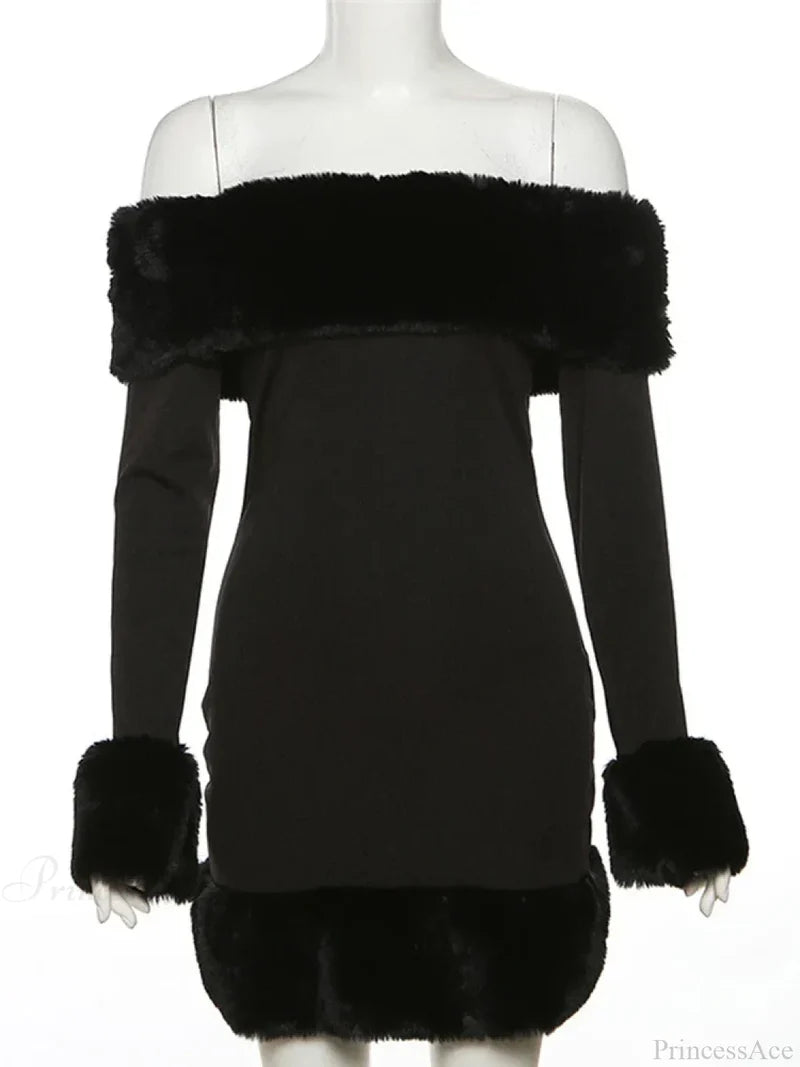 Sexy Elegant Fluffy Glamorous Strapless Mini Christmas Party Dress Dresses-L