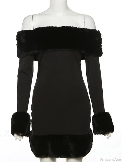 Sexy Elegant Fluffy Glamorous Strapless Mini Christmas Party Dress Dresses-L