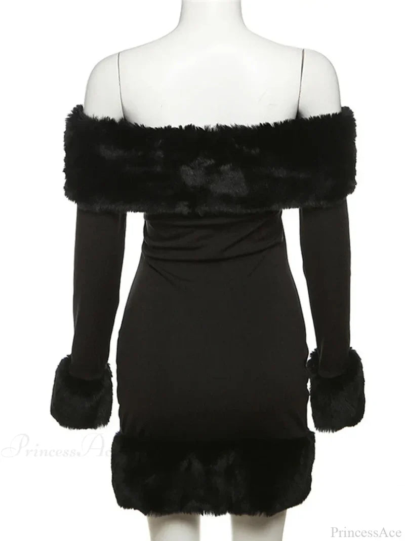 Sexy Elegant Fluffy Glamorous Strapless Mini Christmas Party Dress Dresses-L