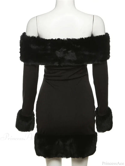Sexy Elegant Fluffy Glamorous Strapless Mini Christmas Party Dress Dresses-L