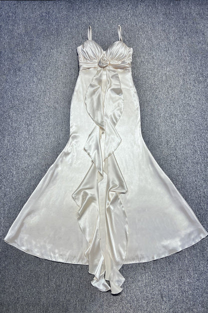 Sexy Halter V Neck Backless Sash Maxi Dress