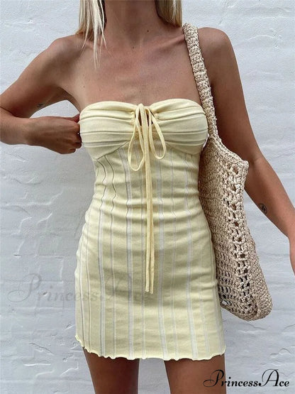 Shilloh Elegant Mini Dress Yellow / M