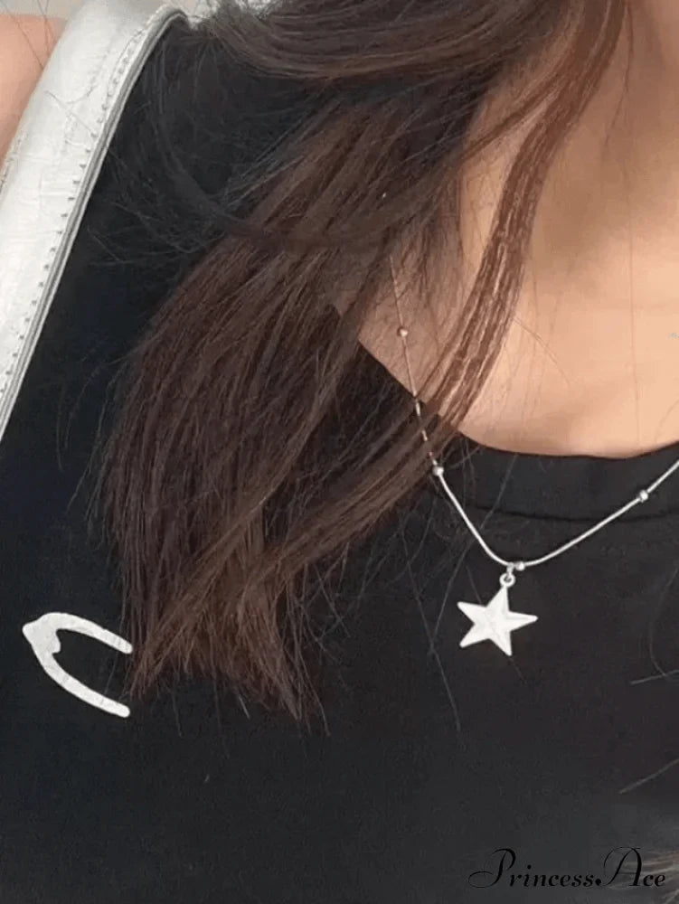 Silver Rhinestone Graceful Drop Decor Necklace Necklaces