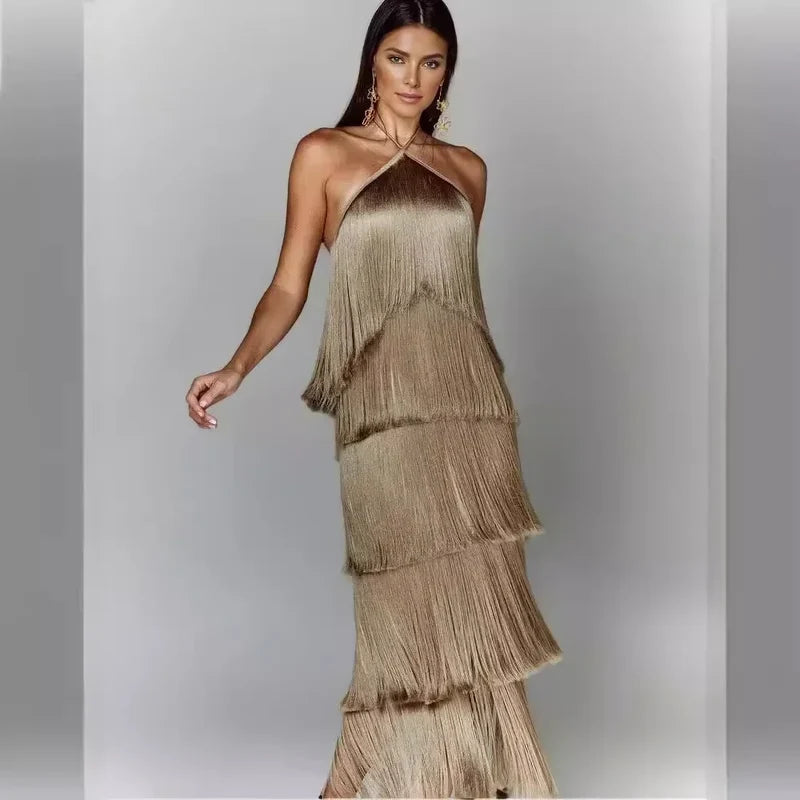 Sleeveless Halter Split Party Dress Partydress-241208