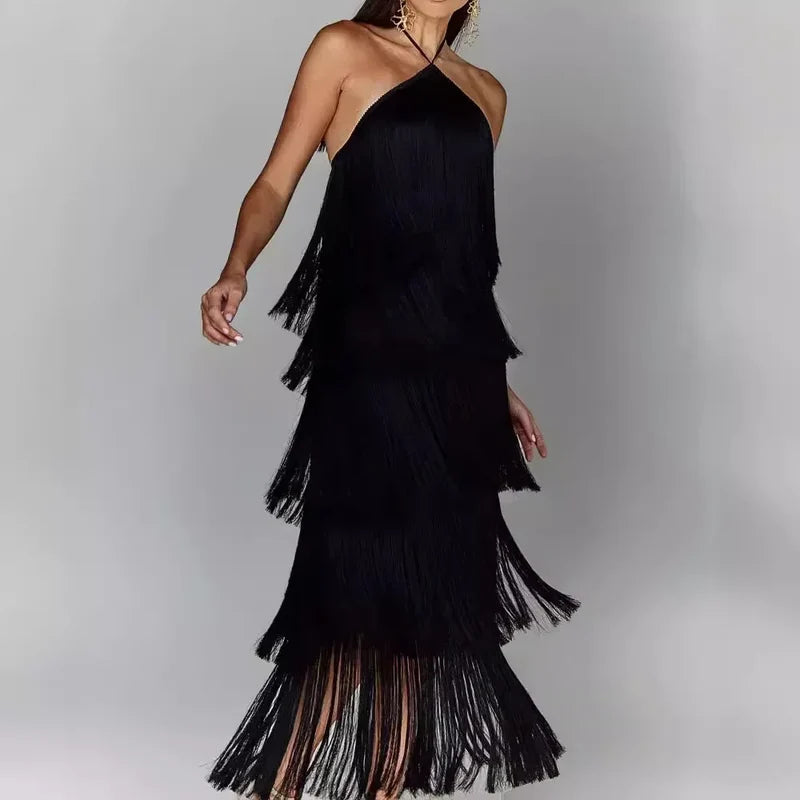 Sleeveless Halter Split Party Dress Partydress-241208