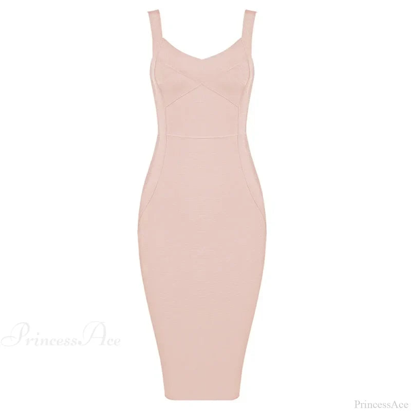 Sleeveless Rayon Bodycon Party Dress Khaki / S Partydress-241208