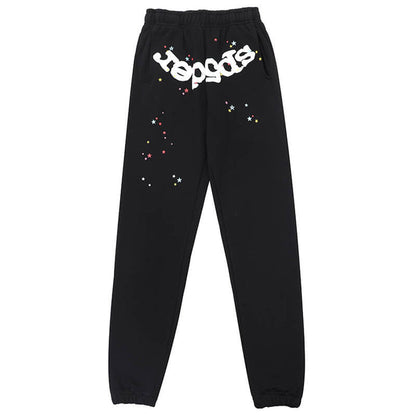 Sp5der Classic Flame Logo Graffiti Pant-Black #146