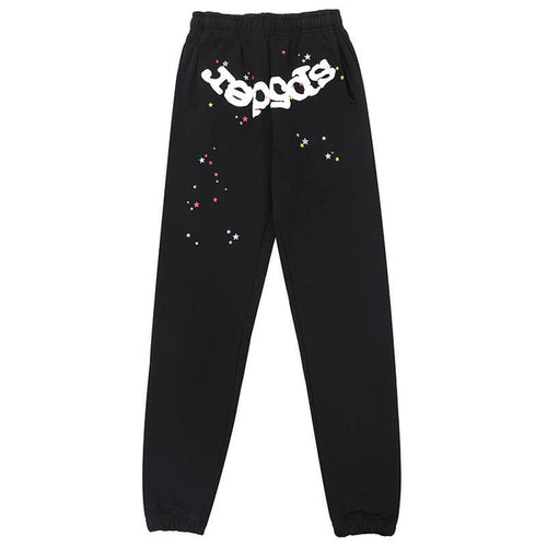 Sp5der Classic Flame Logo Graffiti Pant-Black #146