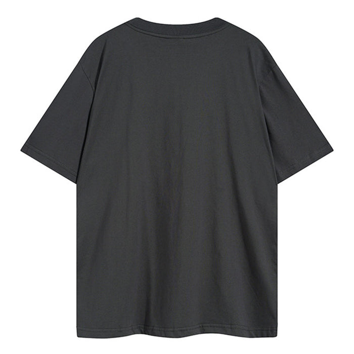 Sp5der Green Foam Printing High Weight T-Shirt Grey