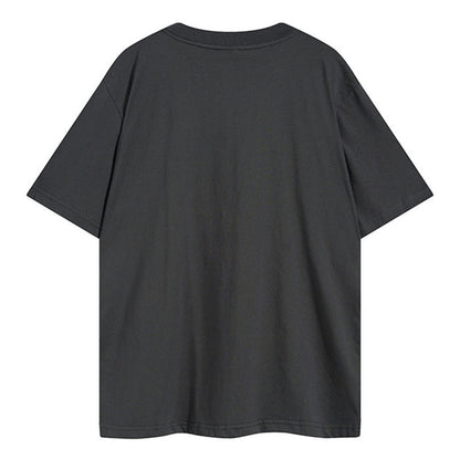 Sp5der Green Foam Printing High Weight T-Shirt Grey