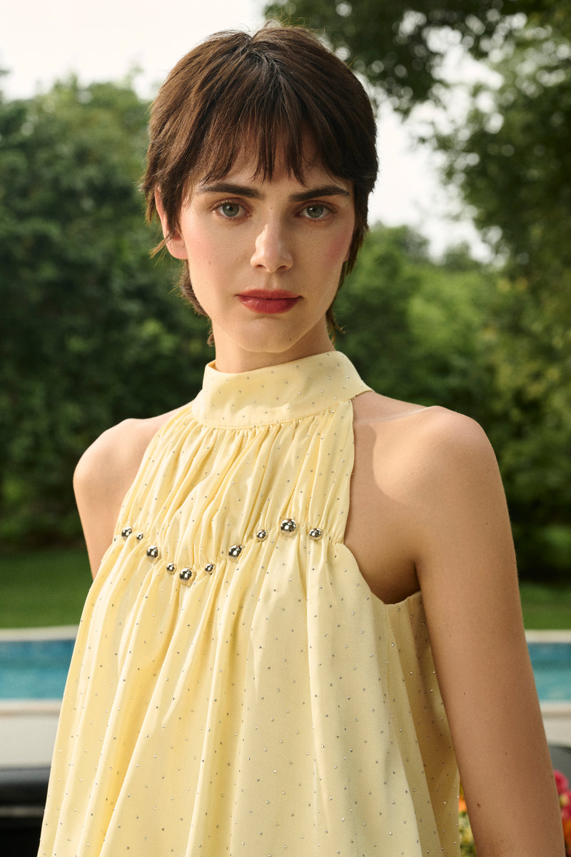 Sparkle bubble hem top