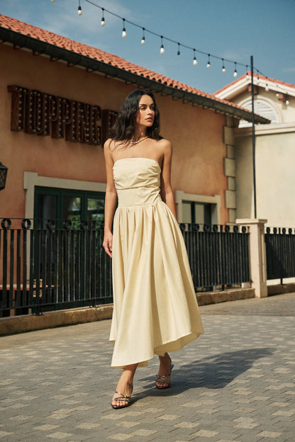 Strapless flare dress