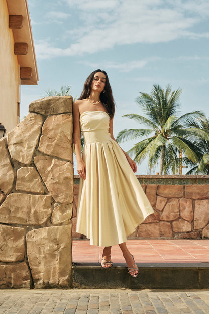 Strapless flare dress