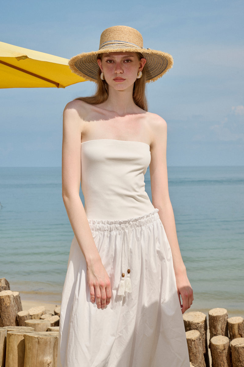 Strapless patchwork dress