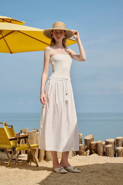 Strapless patchwork dress