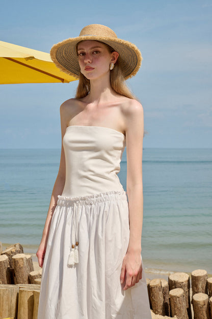 Strapless patchwork dress