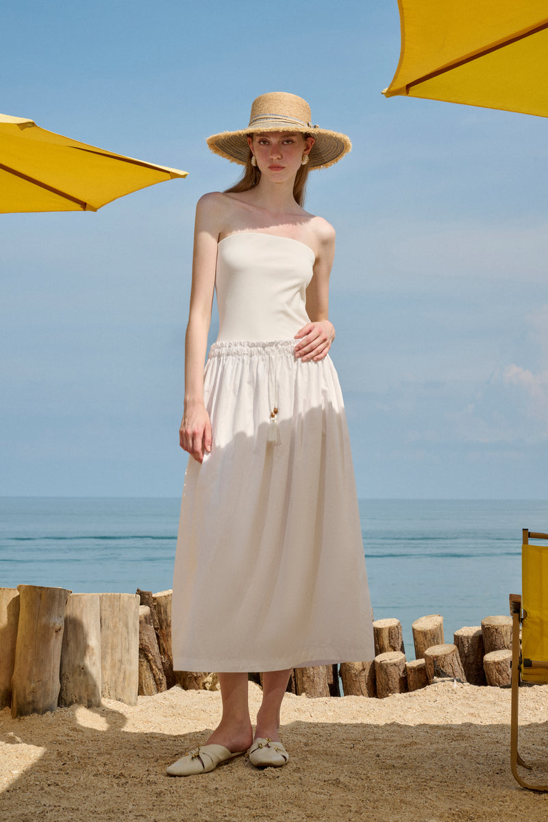 Strapless patchwork dress