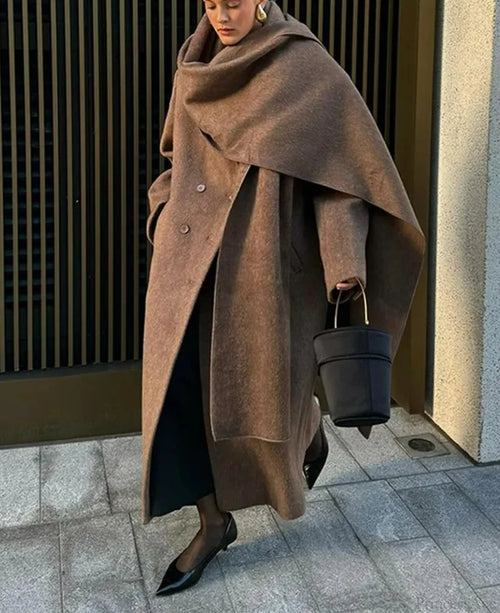 Street Women’s Lapel Double-Breasted Overcoat