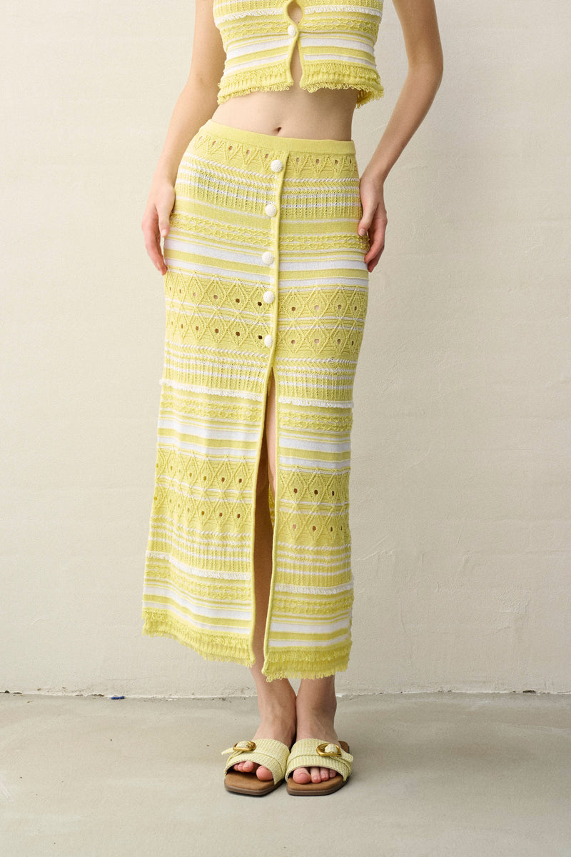 Stripe knit skirt