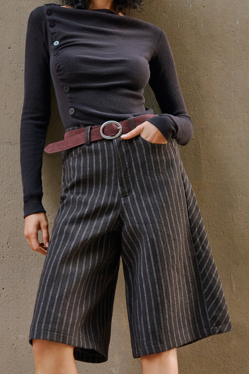 Striped bermuda shorts