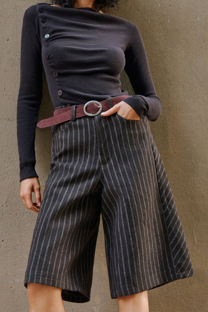 Striped bermuda shorts
